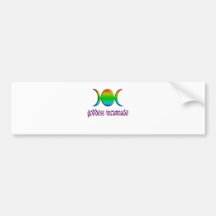 de godin gestalte geeft aan regenboog bumperstickers