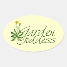 De Godin van de tuin Ovale Sticker