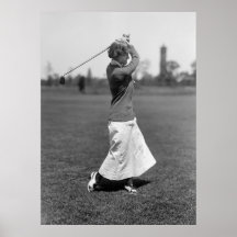 De Golfspeler van de vrouw, 1910s Afdruk
