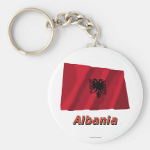 De Golvende Vlag van Albanië met Naam Sleutel Hangers