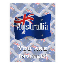 De Golvende Vlag van Australië Persoonlijke Uitnodigingen