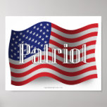 De Golvende Vlag van de Patriot van Verenigde Stat Poster