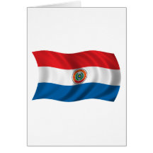 De golvende Vlag van Paraguay Wenskaart