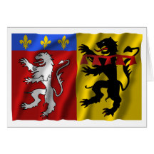 De golvende vlag van Rhône Wenskaarten