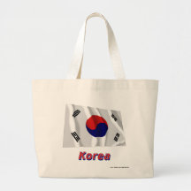 De Golvende Vlag van Zuid-Korea met Naam Canvas Tas