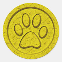 De gouden Druk van de Poot Sticker