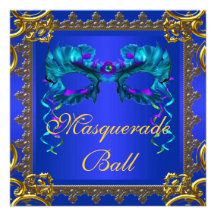 De gouden Marineblauwe Bal van de Maskerade van he Persoonlijke Aankondiging