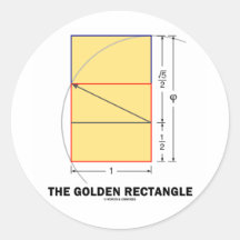 De gouden Rechthoek (Wiskundige Verhouding) Ronde Stickers