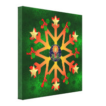 De gouden Sneeuwvlok van de Ster Canvas Print