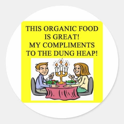 De grap van de natuurvoeding ronde stickers