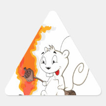 De grappige Cartoon van de Eekhoorn Driehoekvormige Sticker