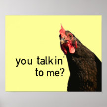 De grappige Kip van de Houding - u talkin aan me? Plaat