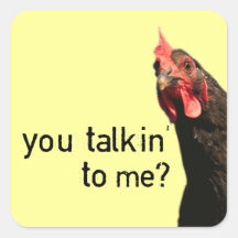 De grappige Kip van de Houding - u talkin aan me? Vierkant Sticker