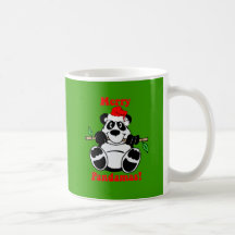 De grappige Panda van Kerstmis draagt Koffie Mok