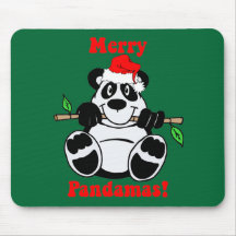 De grappige Panda van Kerstmis draagt Muismat