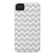 De grijze en Witte Strepen van de Zigzag iPhone 4 Cover
