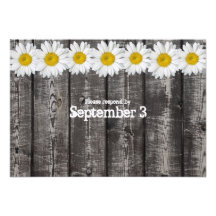 De grijze Houten Ketting van de Margriet rsvp Custom Uitnodigingen