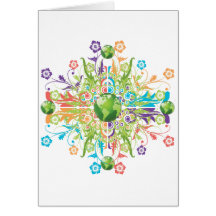 De groene Bloem van de Aarde Wenskaart