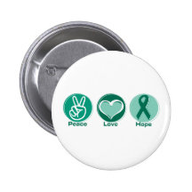 De Groene Hoop van de Liefde van de vrede Speld Buttons