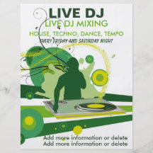 De groene Levende DJ Vlieger van Grunge Persoonlijke Folder