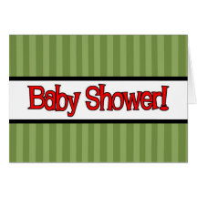 De groene Uitnodigingen van het Baby shower van de Wenskaart