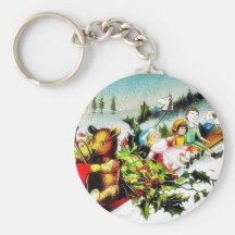 De groet van Kerstmis met het berijden van een sne Sleutelhanger