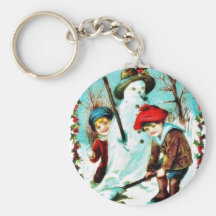 De groet van Kerstmis met jongen en meisje in snee Sleutel Hangers