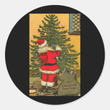 De Groeten van Kerstmis Ronde Stickers