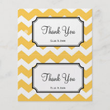 De grote gele de giftzak van het chevron diy huwel persoonlijke folder