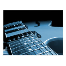 De guitare électrique de fin bleu - carte postale