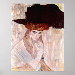 ~ de Gustav Klimt l'affiche 1910 de chapeau noir