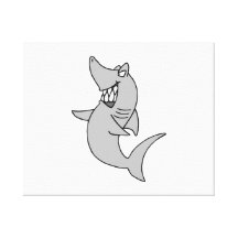 De Haai van de cartoon Gallerij Wrapped Canvas