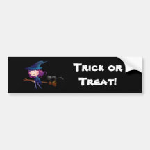 De Heks van Halloween van de cartoon Bumpersticker