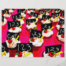 De herhaling van de leraar cupcake op roze achterg fullcolor folder