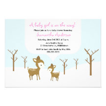 De Herten van de winter en het Baby shower Fawn no Persoonlijke Uitnodiging