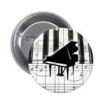De het grote Toetsenbord & Nota's van de Piano Speldbutton