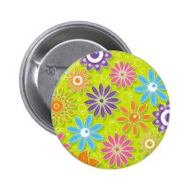 De hip Lente Flower power Buttons