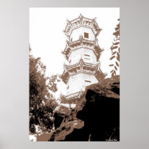 De historische Druk van de Pagode Afdruk
