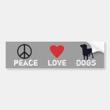 De Honden van de Liefde van de vrede Bumpersticker