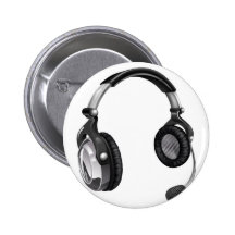 De hoofdtelefoon van de microfoon speld button