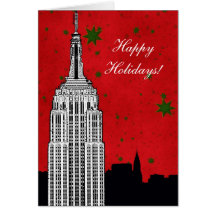 De Horizon Geëtste ESB NYC Vakantie van Kerstmis v Wenskaart
