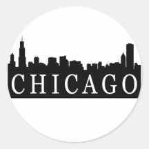 De Horizon van Chicago Ronde Sticker