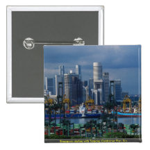 De horizon van Singapore met de Haven van de Conta Buttons