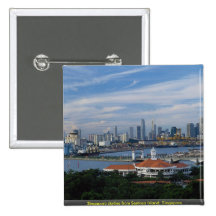 De horizon van Singapore van Sentosa Eiland, Singa Speld Buttons