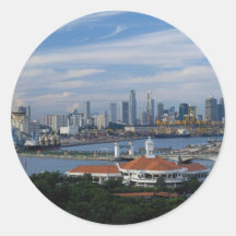 De horizon van Singapore van Sentosa Eiland, Singa Ronde Stickers