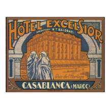 De Houtwol Casablanca van het hotel (Maroc), Wijno Wenskaart