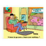 De Humor van de Koe van de Cartoon van het boerder Wens Kaart