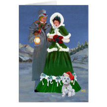 De Hymnes van Kerstmis van Westies en van de Famil Wenskaarten