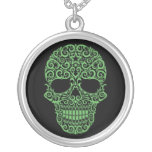 De ingewikkelde groen & zwarte Schedel van de Suik Persoonlijke Ketting