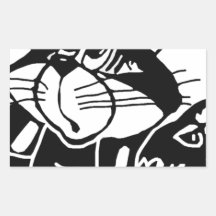 De Jager "Cat'nBird '' van de kat Rechthoek Sticker
